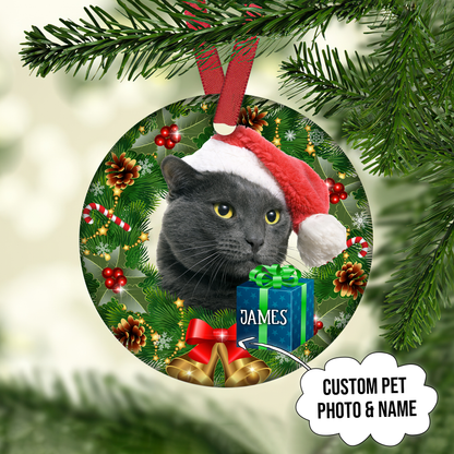 Merry Christmas Customized Pet Photo Ornament, Best Gifts On Christmas Occasion