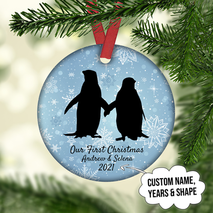 Our First Christmas Customized Ornament, Christmas Gifts Home Decor Gift For Couple