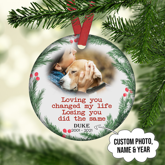Loving You Changed My Mind Customized Ornament Christmas Gift For Dog Lover Home Decor