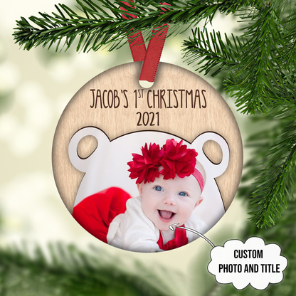 Baby's First Christmas Customized Photo Ornament, Christmas Gifts