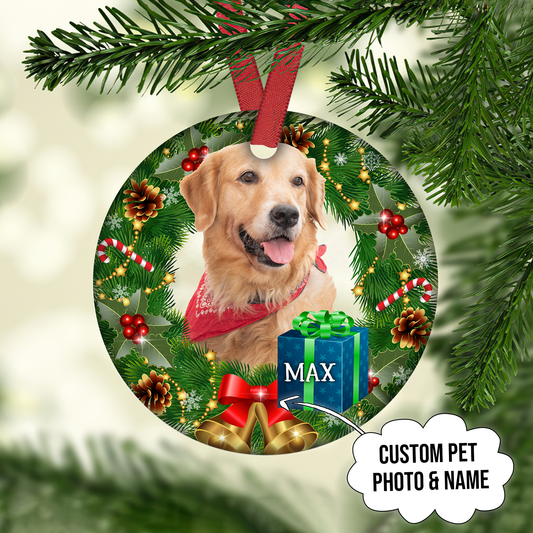 Merry Christmas Customized Pet Photo Ornament, Best Gifts On Christmas Occasion