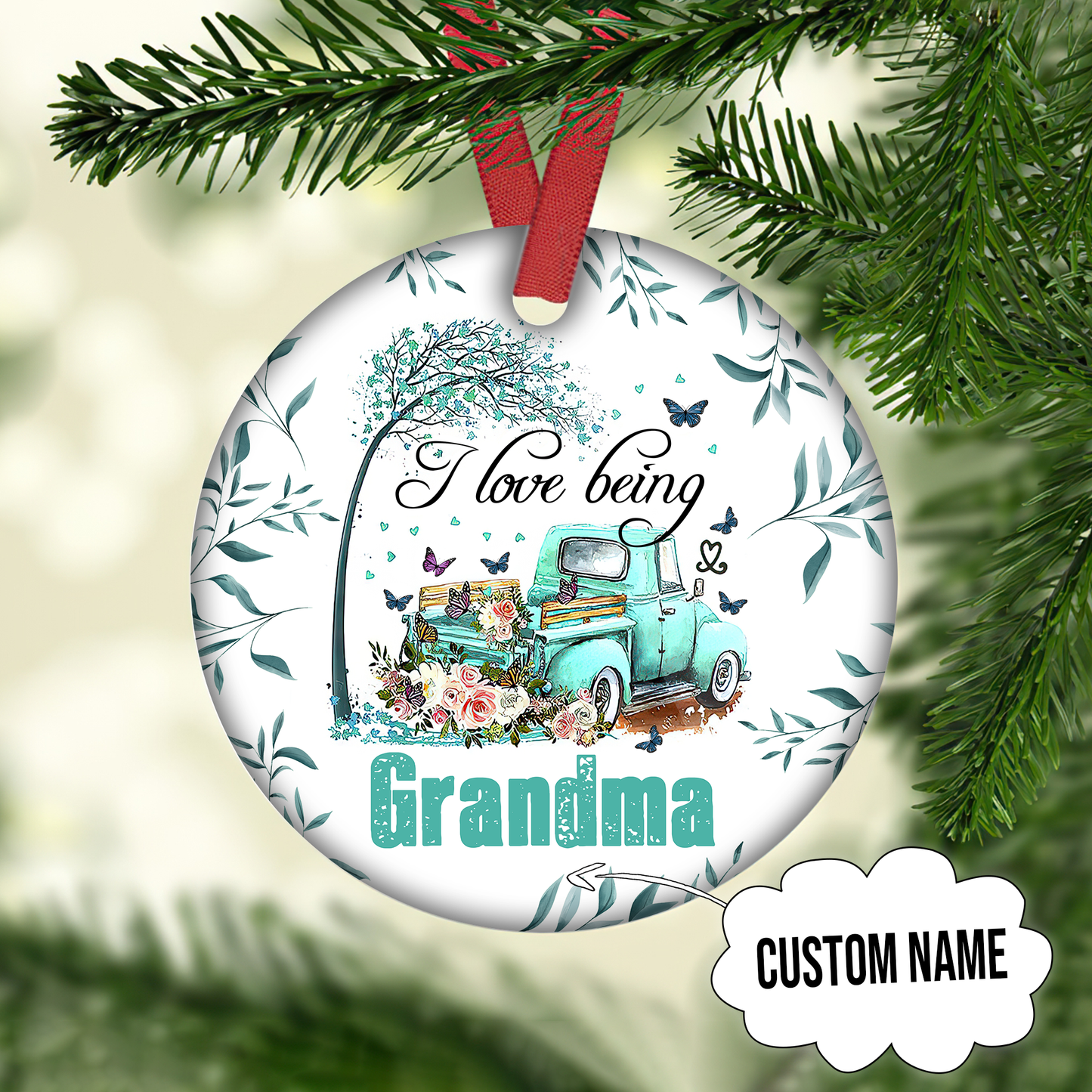I Love Being Grandma Customized Ornament Christmas Gift For Mother Mom Home Decor