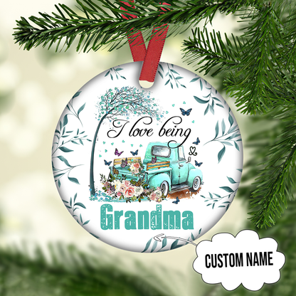 I Love Being Grandma Customized Ornament Christmas Gift For Mother Mom Home Decor