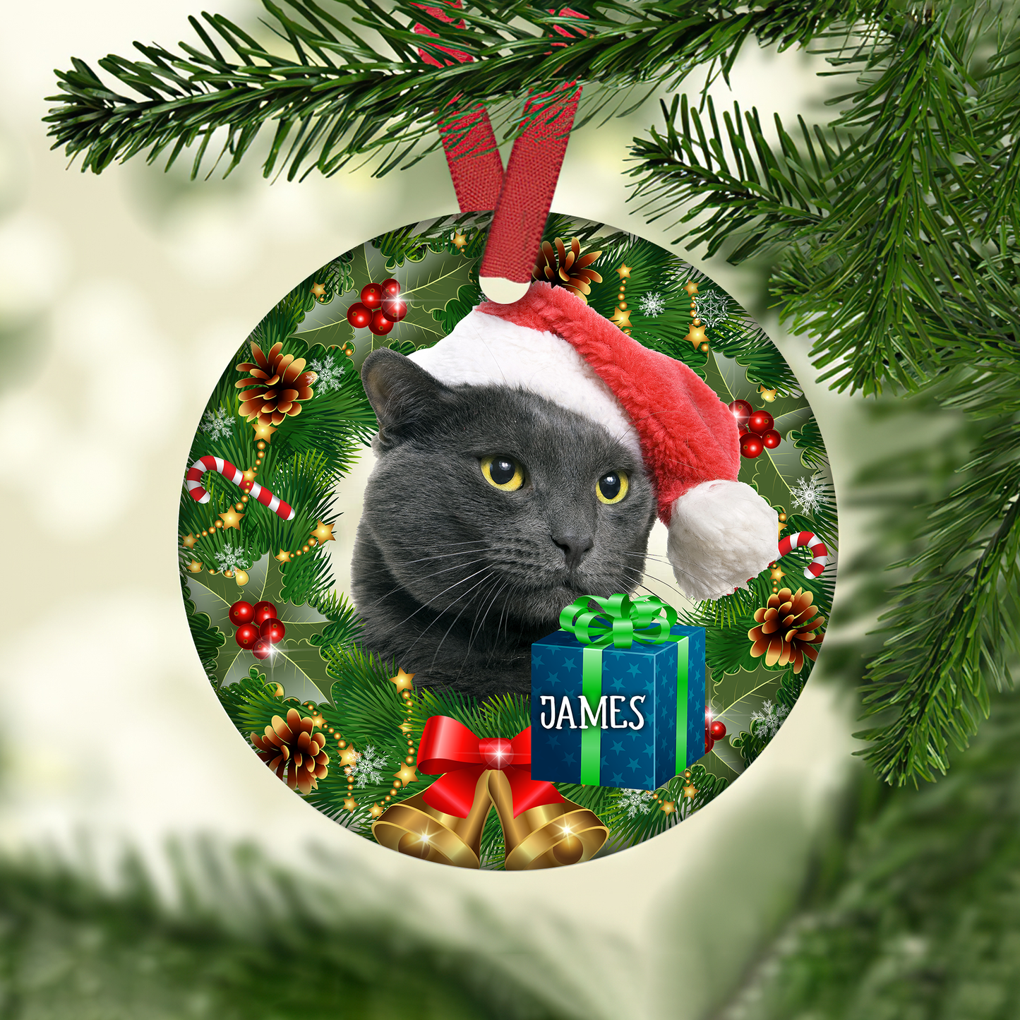 Merry Christmas Customized Pet Photo Ornament, Best Gifts On Christmas Occasion