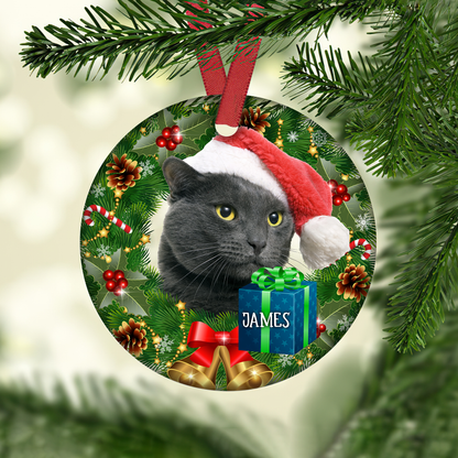 Merry Christmas Customized Pet Photo Ornament, Best Gifts On Christmas Occasion