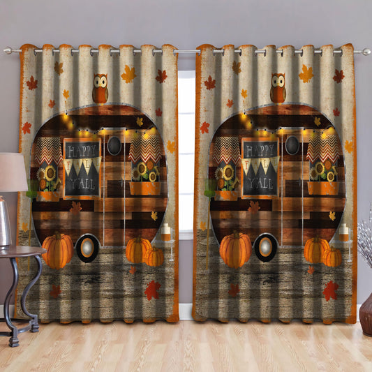 Halloween HAPPY Y'ALL Window Curtains