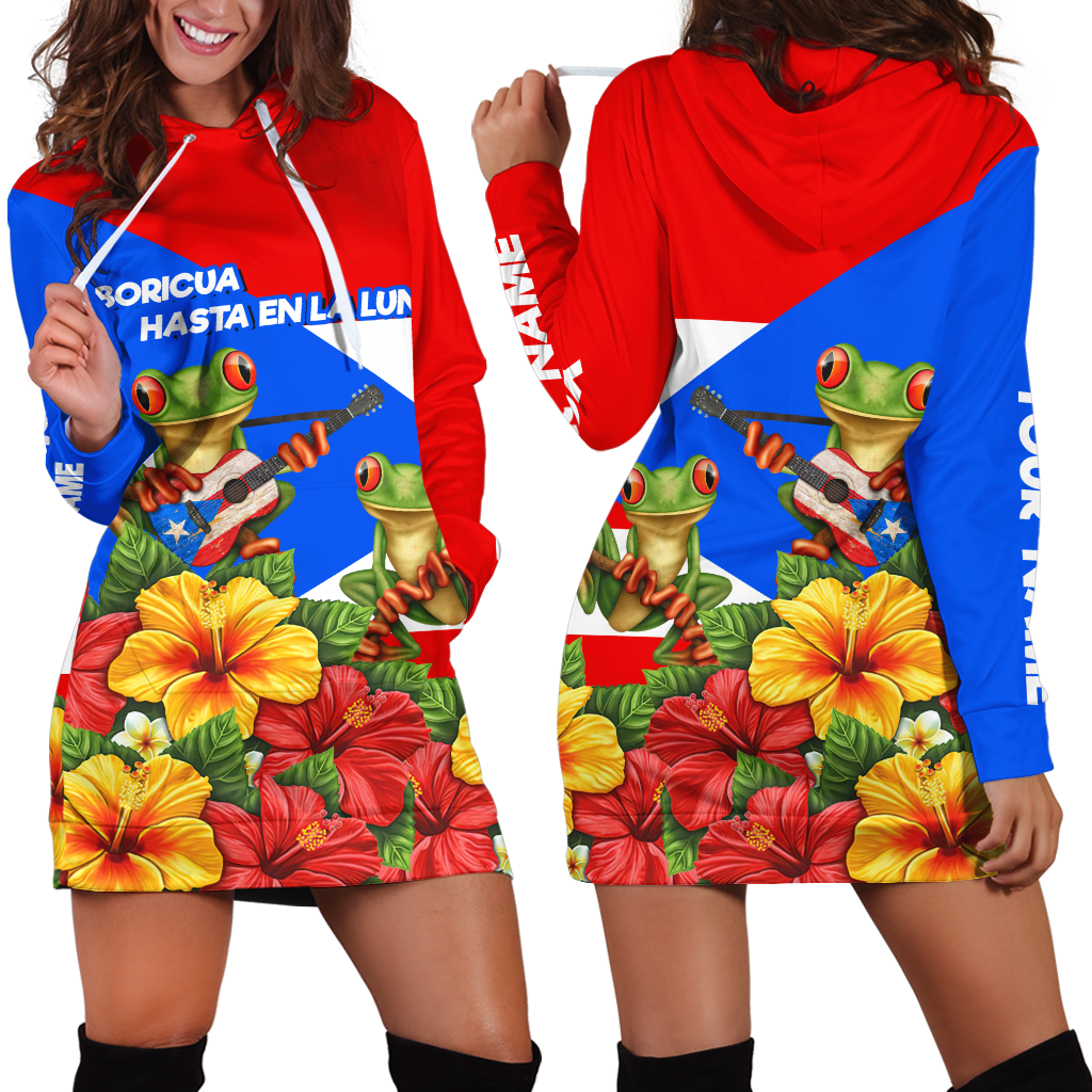 Customize Name Puerto Rico Hoodie Dress MH24032101.S1