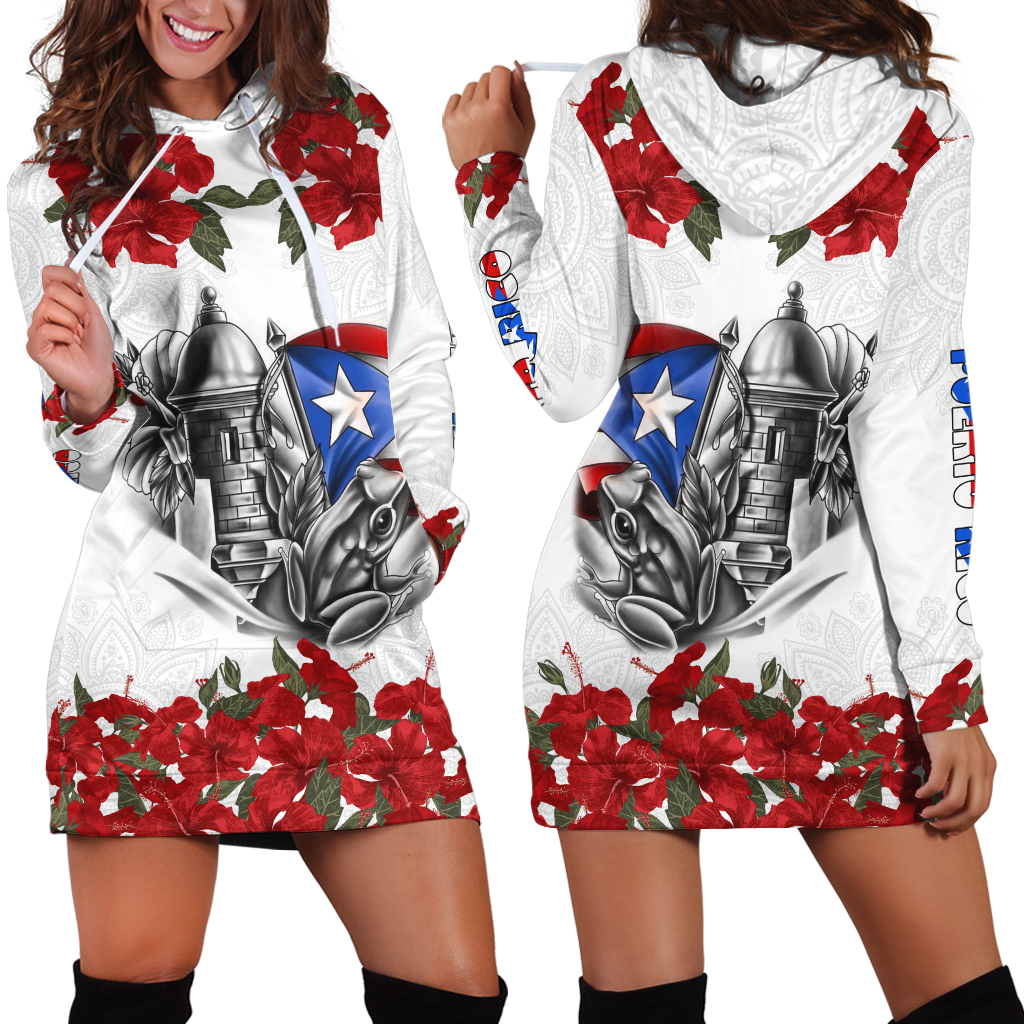 Manga Flower Puerto Rico Hoodie Dress MH24022104