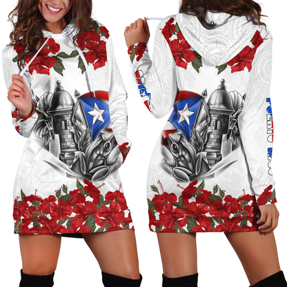 Manga Flower Puerto Rico Hoodie Dress MH24022104