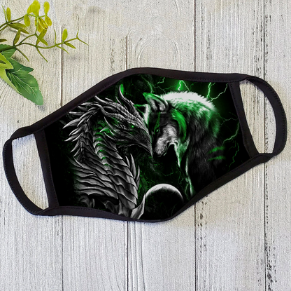 Dragon Mask - Blue Dragon And Wolf Polyblend Face Mask ver 2 HG