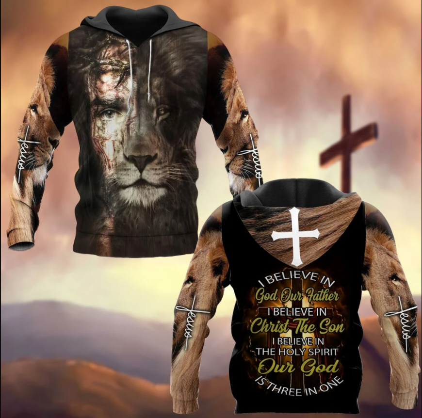 I Believe In God Our Father I Believe In Christ The Son I Believe In The Holy Spirit Our God Is Three In One All Over Printed Shirts TA