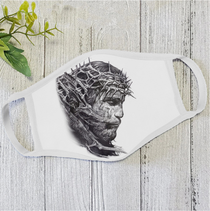 Jesus Face Mask White TQH