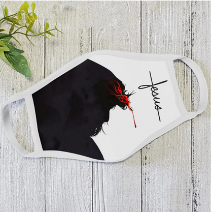 Jesus Face Mask White TQH