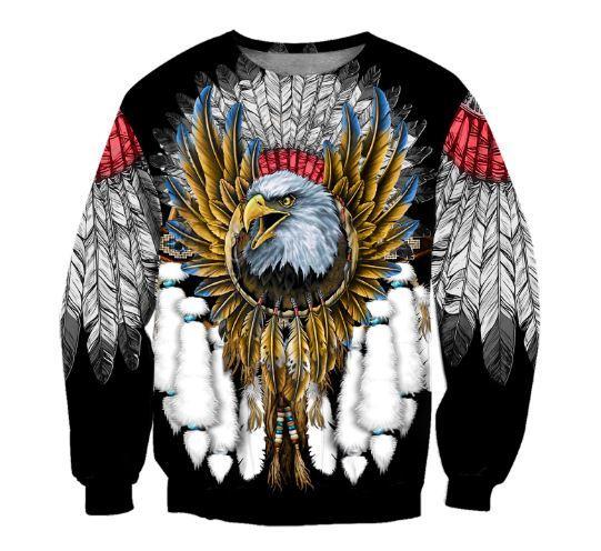 Eagle Dreamcatcher Native American Hoodie Black 3D All Over Printed Shirts LAM2029093-LAM