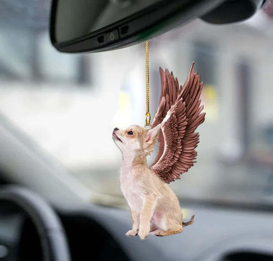 Chihuahua angel wings two sided ornament