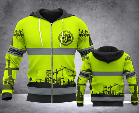 Premium 3D Print Neon Ironworker Safety Shirts MEI