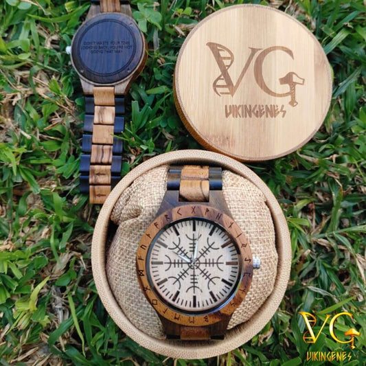 Helm of Awe Aegishjalmr Handmade Wooden Watch