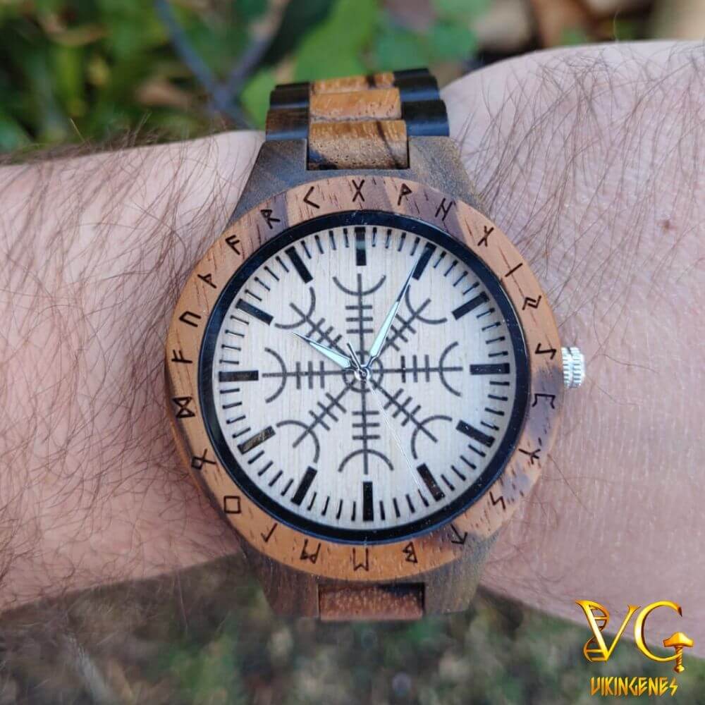 Helm of Awe Aegishjalmr Handmade Wooden Watch