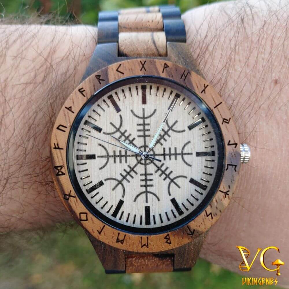 Helm of Awe Aegishjalmr Handmade Wooden Watch