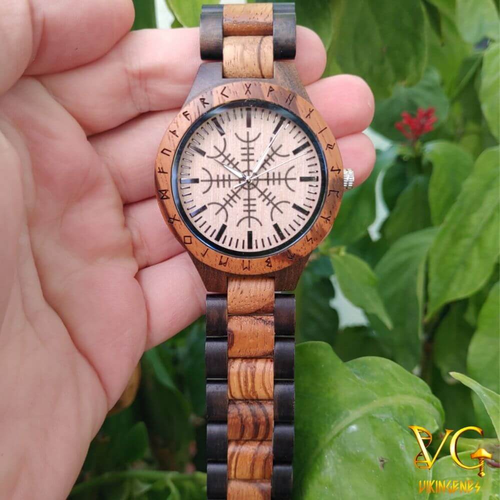 Helm of Awe Aegishjalmr Handmade Wooden Watch