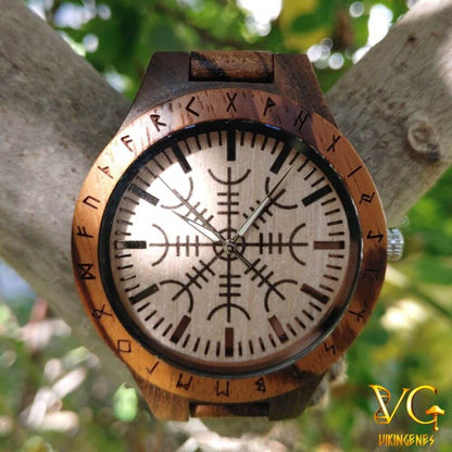 Helm of Awe Aegishjalmr Handmade Wooden Watch