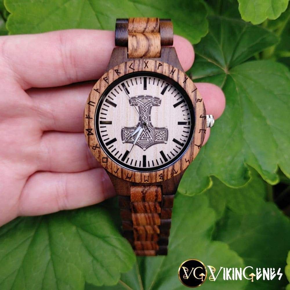 Thor's Hammer Mjölnir Handmade Wooden Watch