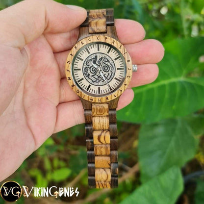 Eight legs Odin's Horse Sleipnir Handmade Wooden Watch