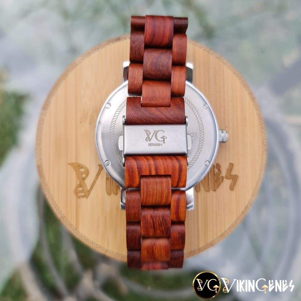 Vegvisir Handmade Engraved Wooden Watch