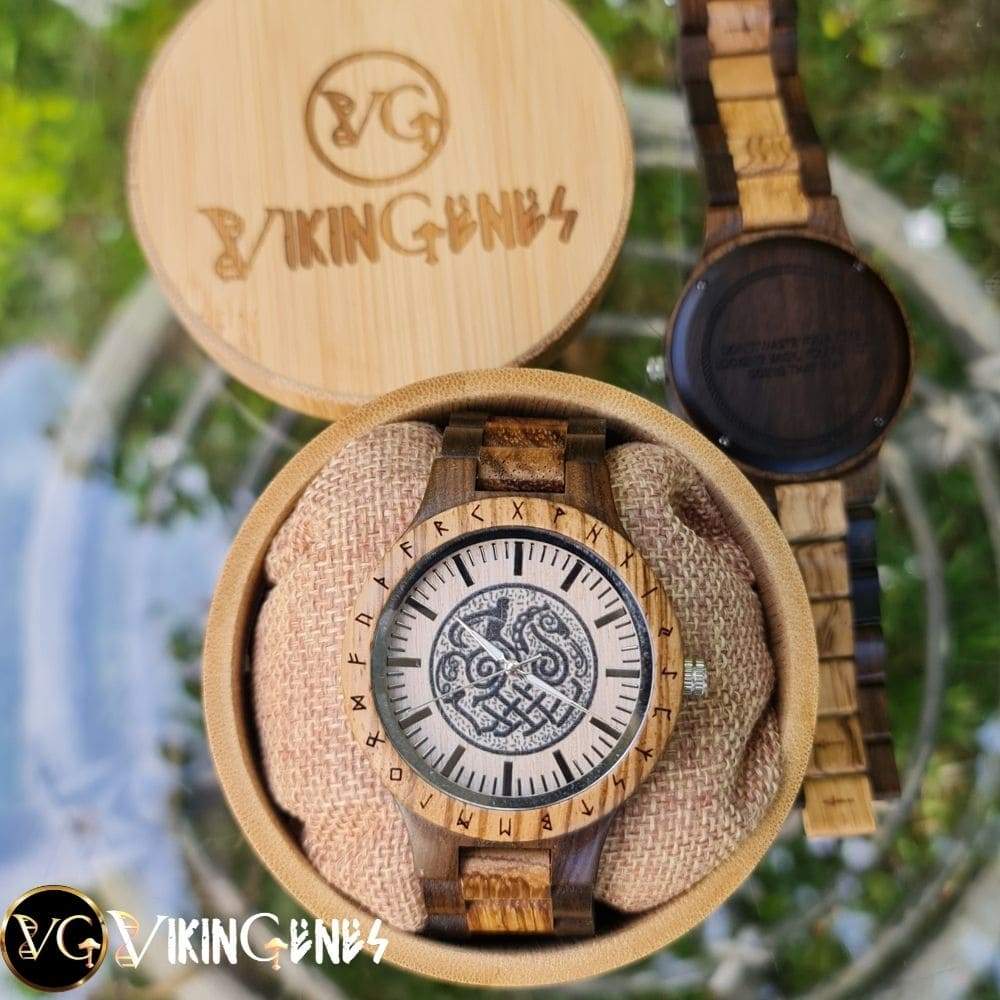 Eight legs Odin's Horse Sleipnir Handmade Wooden Watch
