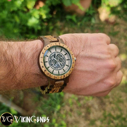 Eight legs Odin's Horse Sleipnir Handmade Wooden Watch