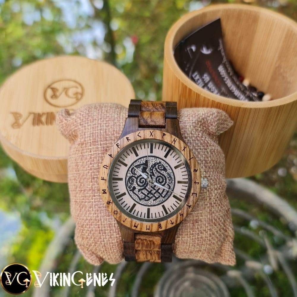 Eight legs Odin's Horse Sleipnir Handmade Wooden Watch