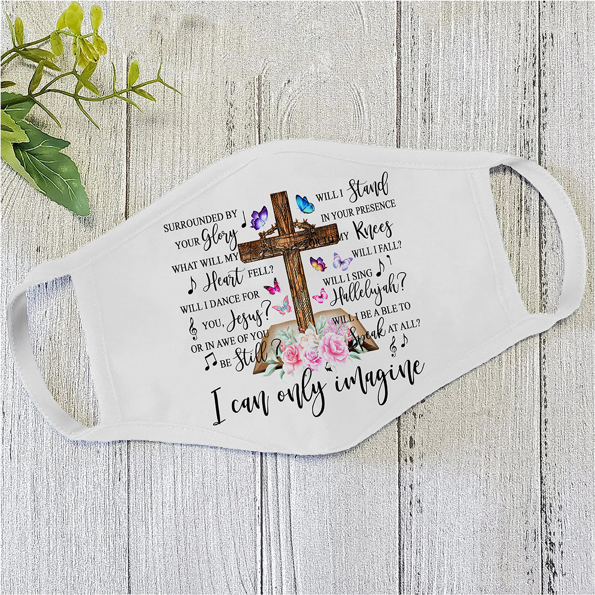Jesus Face Mask White TQH