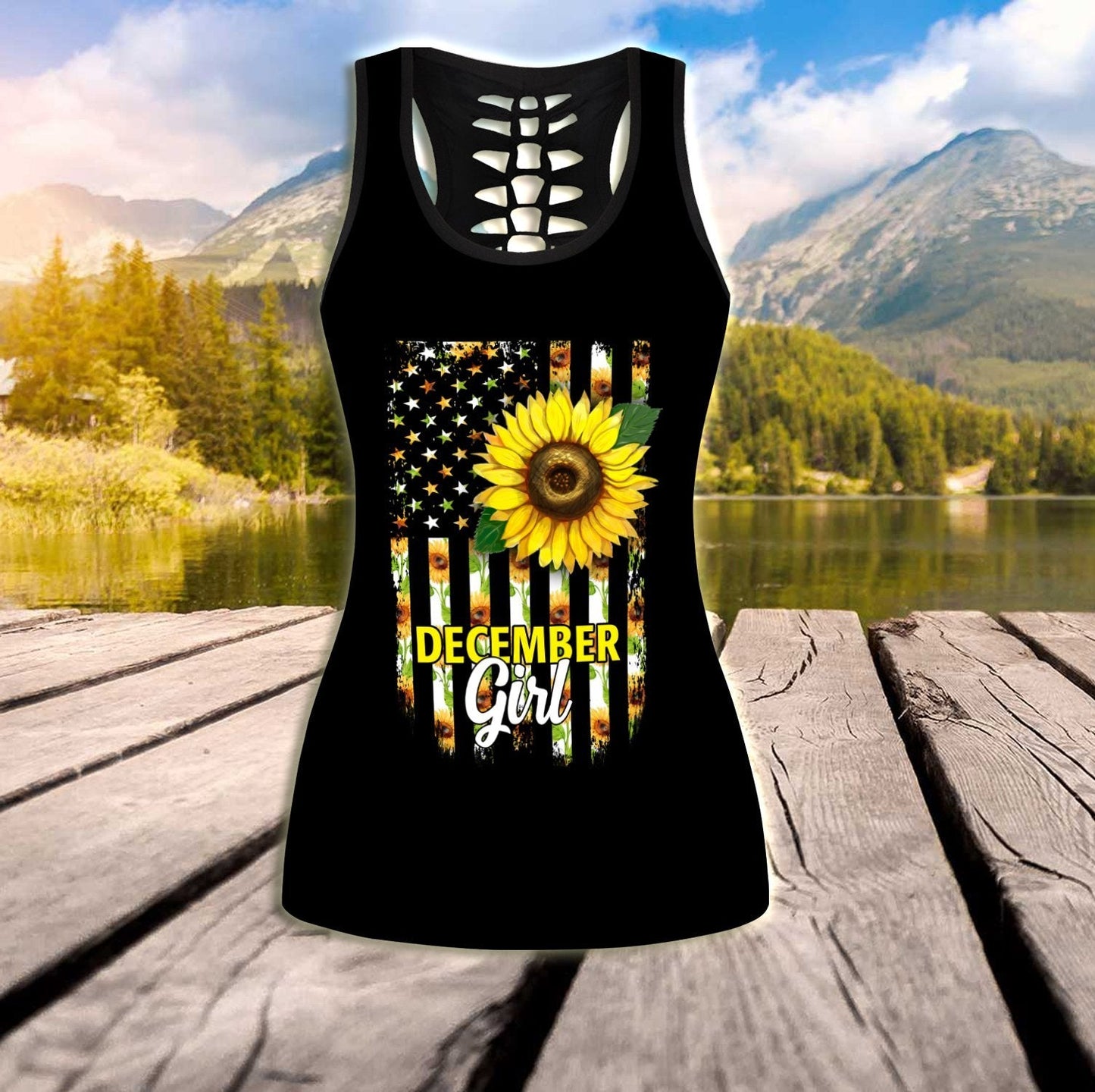 December Girl Sunflower Combo (Legging+Tank) TR14052012 - Amaze Style™-Apparel