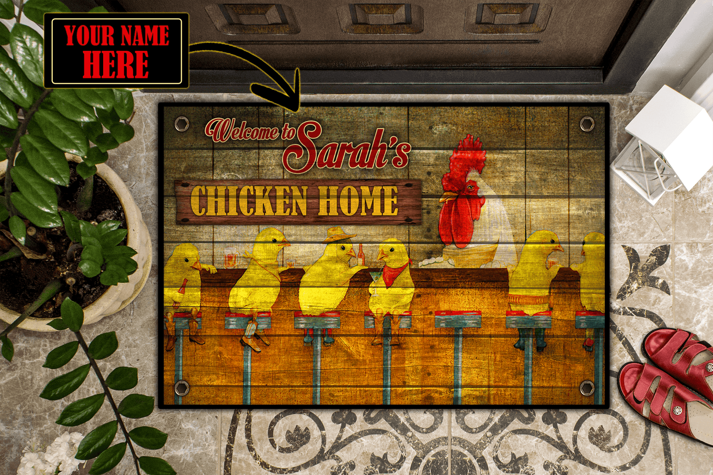 Rooster 3D Printed Door Mat NH19082101