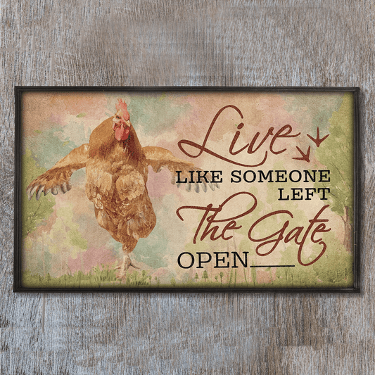 Life Like Someone Help The Gate Open Rooster Doormat