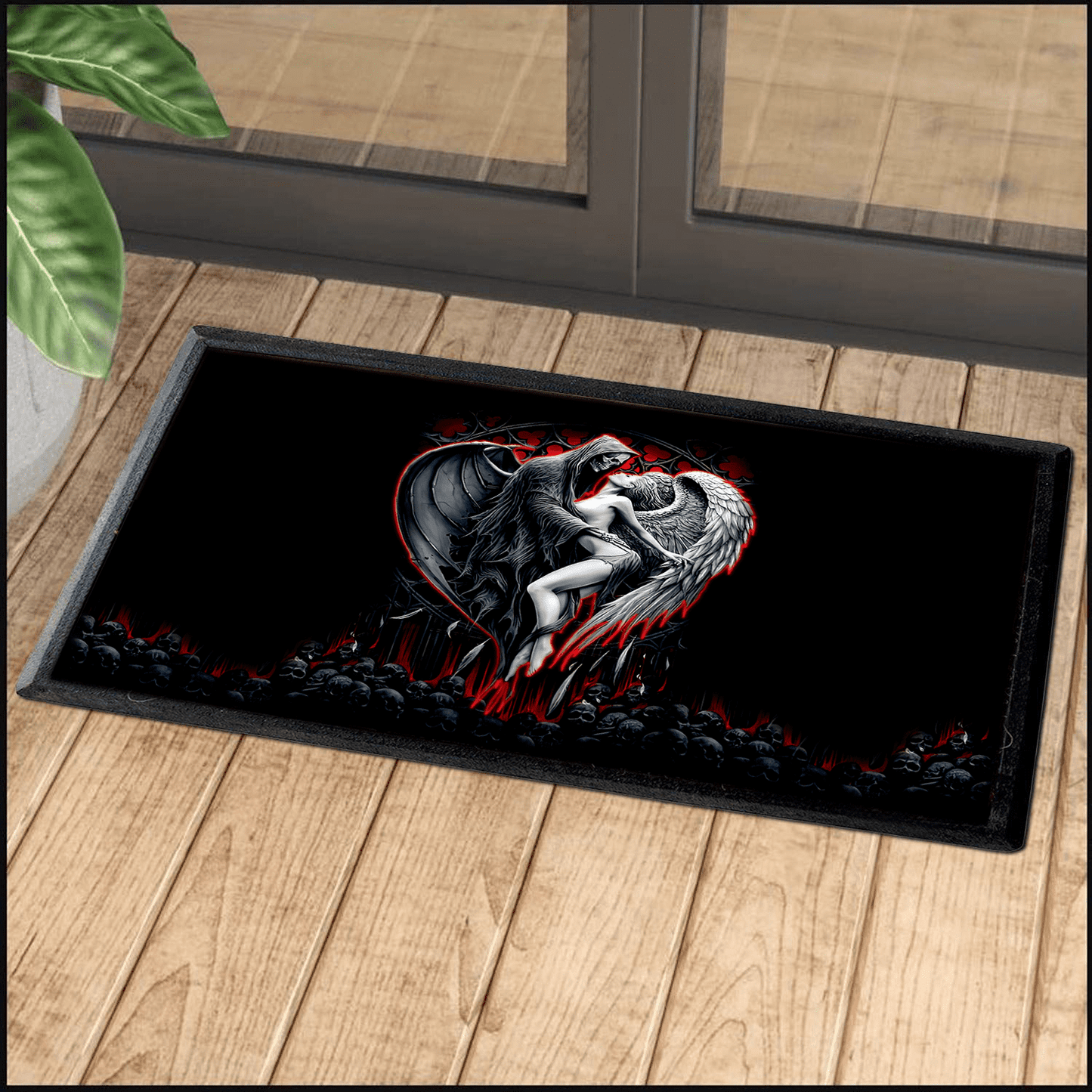 Skull and Beauty Door Mat