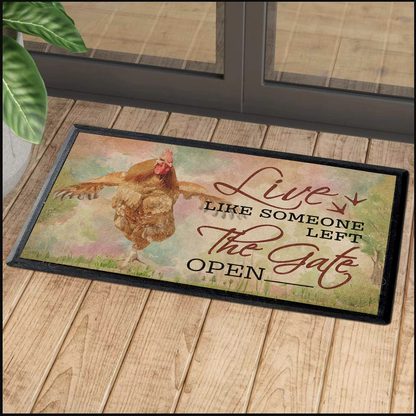 Life Like Someone Help The Gate Open Rooster Doormat