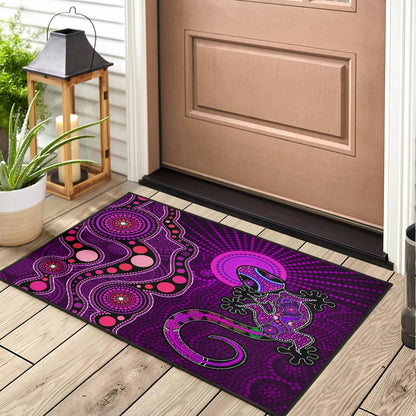 Aboriginal Decors Australian Gifts Purple Lizard Sun Door Mat