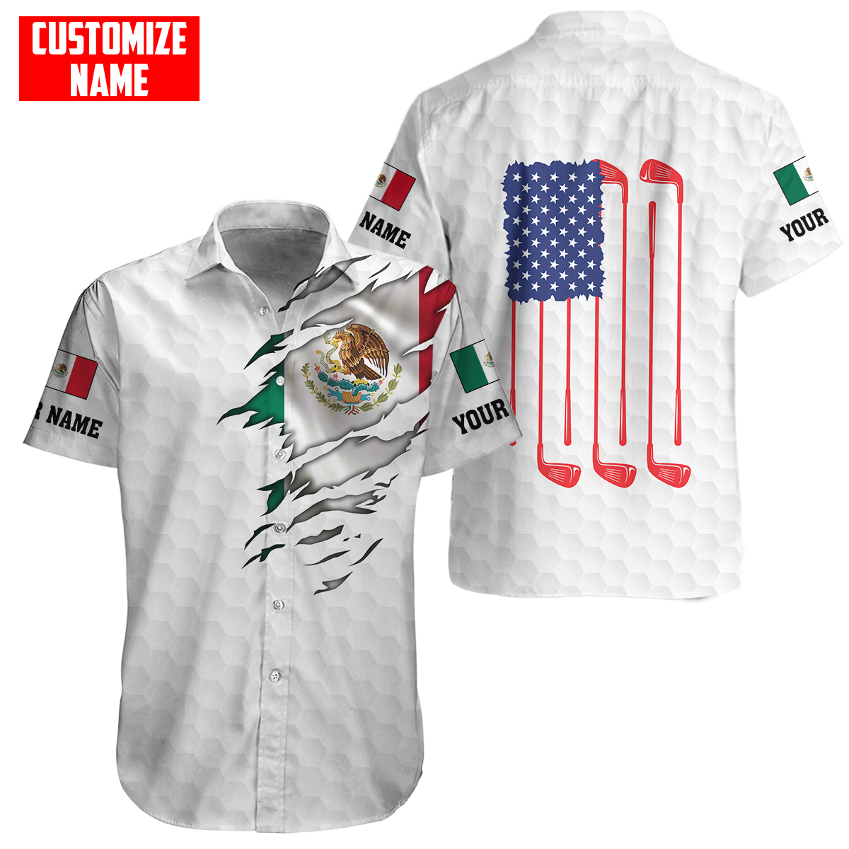 Persionalized Mexico 3D All Over Printed Unisex Shirts