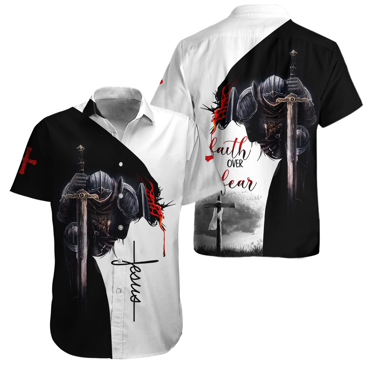 Jesus Christ Faith Over Fear 3D Printed Hoodie, T-Shirt for Men and Women