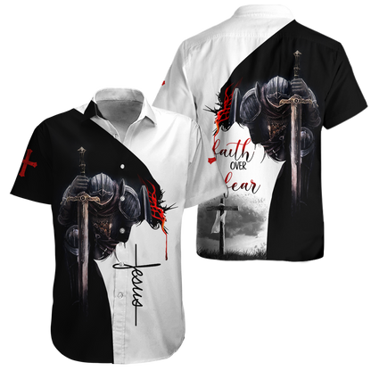 Jesus Christ Faith Over Fear 3D Printed Hoodie, T-Shirt for Men and Women