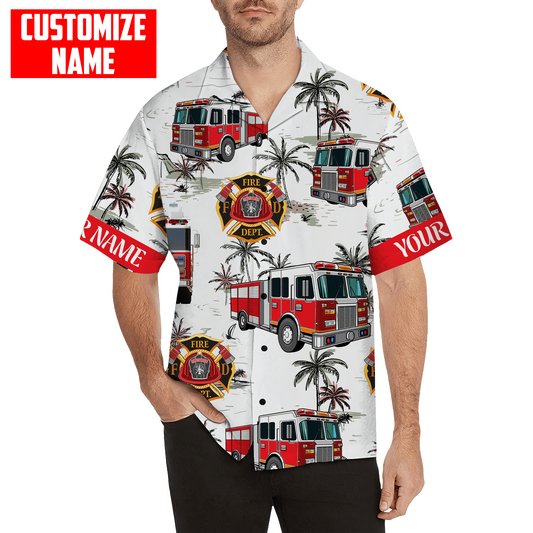 Customize Name Firefigher Hawaii Shirt For Men And Women
