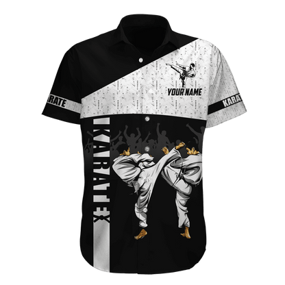 Customize Name Karate Hawaii Shirt For Men And Women