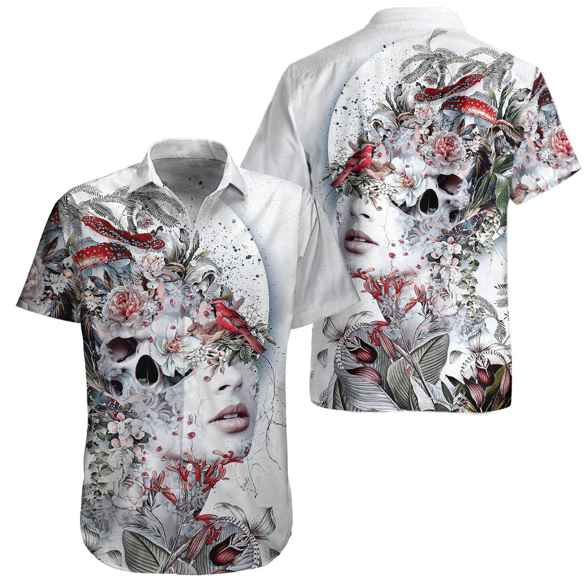 Skull Combo Hawaii Shirt Broad Short Floral