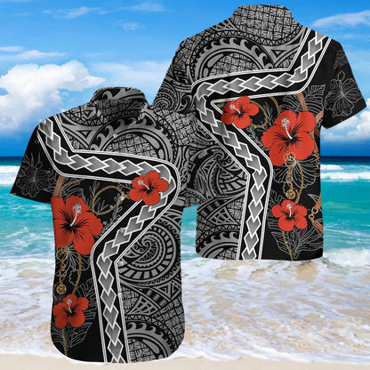 Amazing Polynesian Tattoo Hawaii Shirt Combo With Short