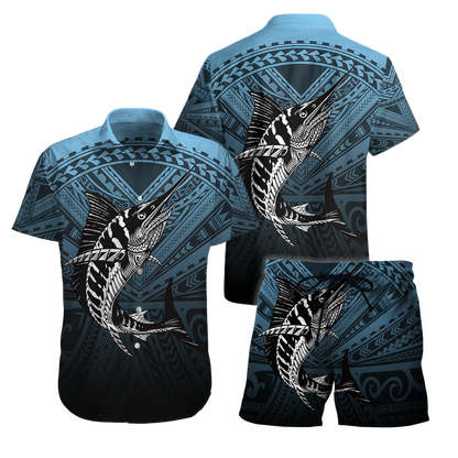 Amazing Polynesian Mahi Mahi Go Fishing Hawaii Shirt Combo With Short