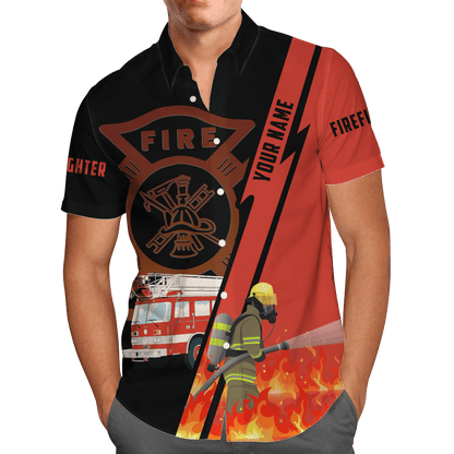 Customize Name Firefigher Hawaii Shirt For Men And Women