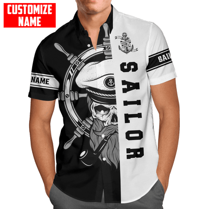 Skull Sailor on the Helm Custom name 3D printed shirts