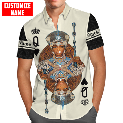 African Culture Black Queen Zulu Unisex Hoodie ML Personalize Name