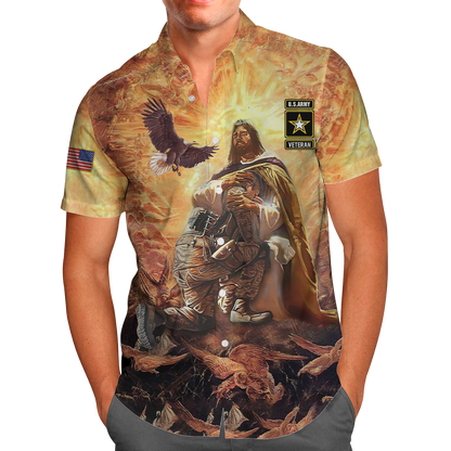 US Army Veteran Jesus 3D All Over Printed Unisex Shirts